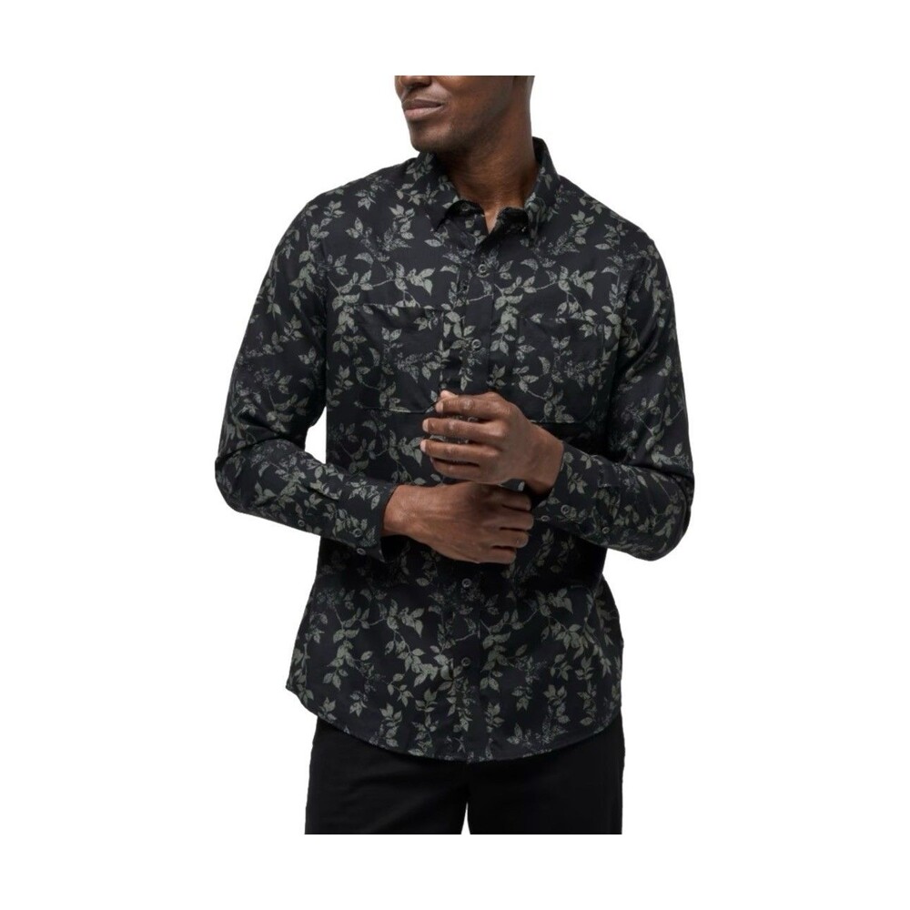 Travis Mathew Searchlight Button Up Down Shirt Mens Small Dark Floral Going Out
